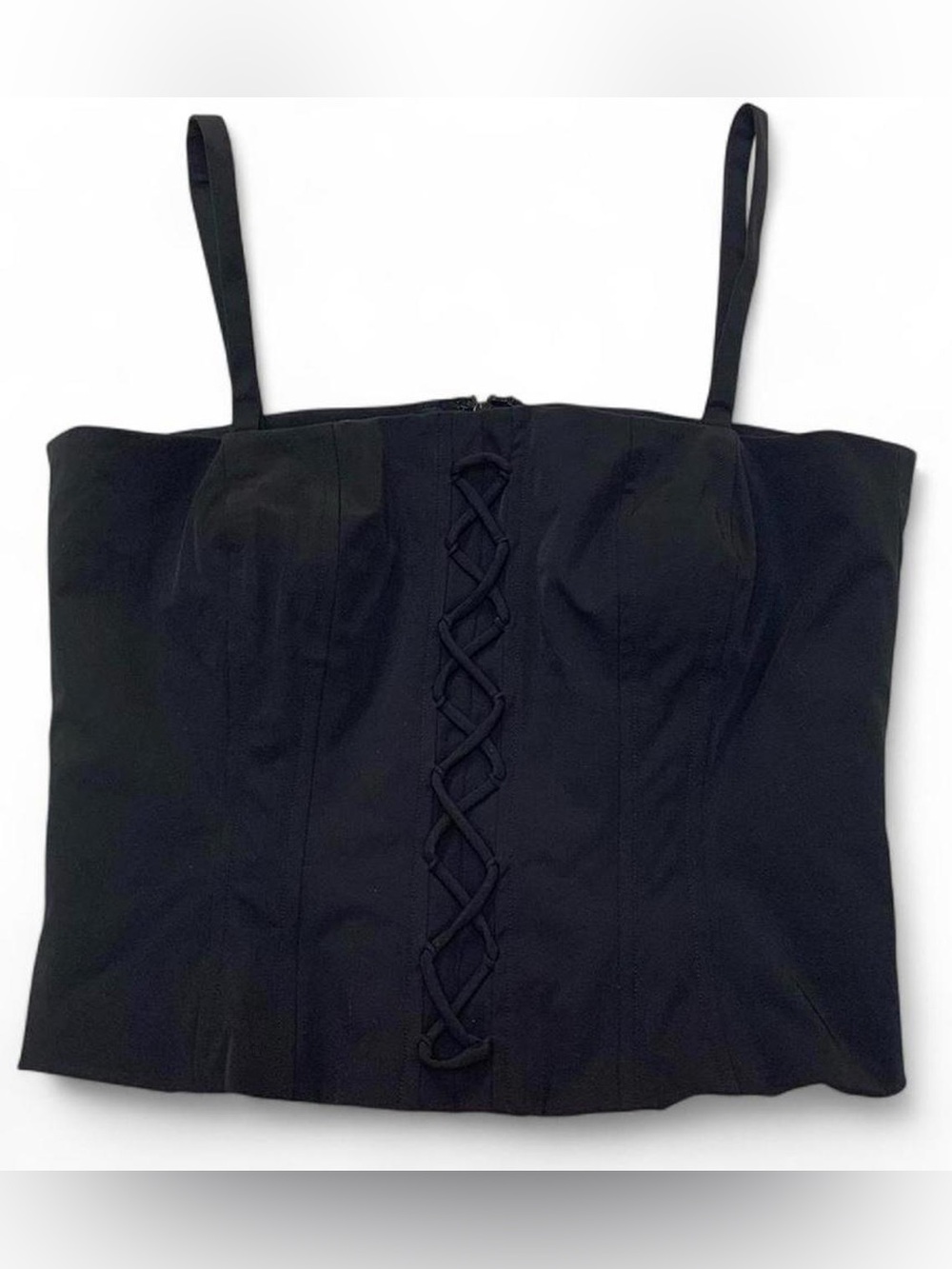 Vintage Simon Chang Black Formal Corset Bustier Style Tank Top Size 10